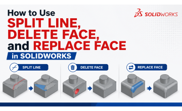 How to Use Split Line, Delete Face, and Replace Face in SOLIDWORKS